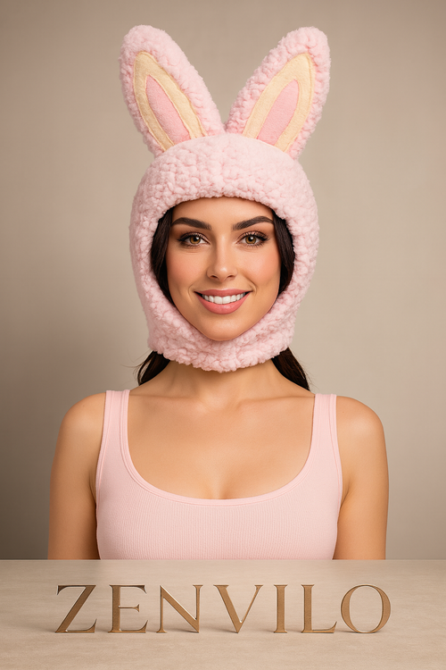 Labubu Plush Headwear with Tall Ears