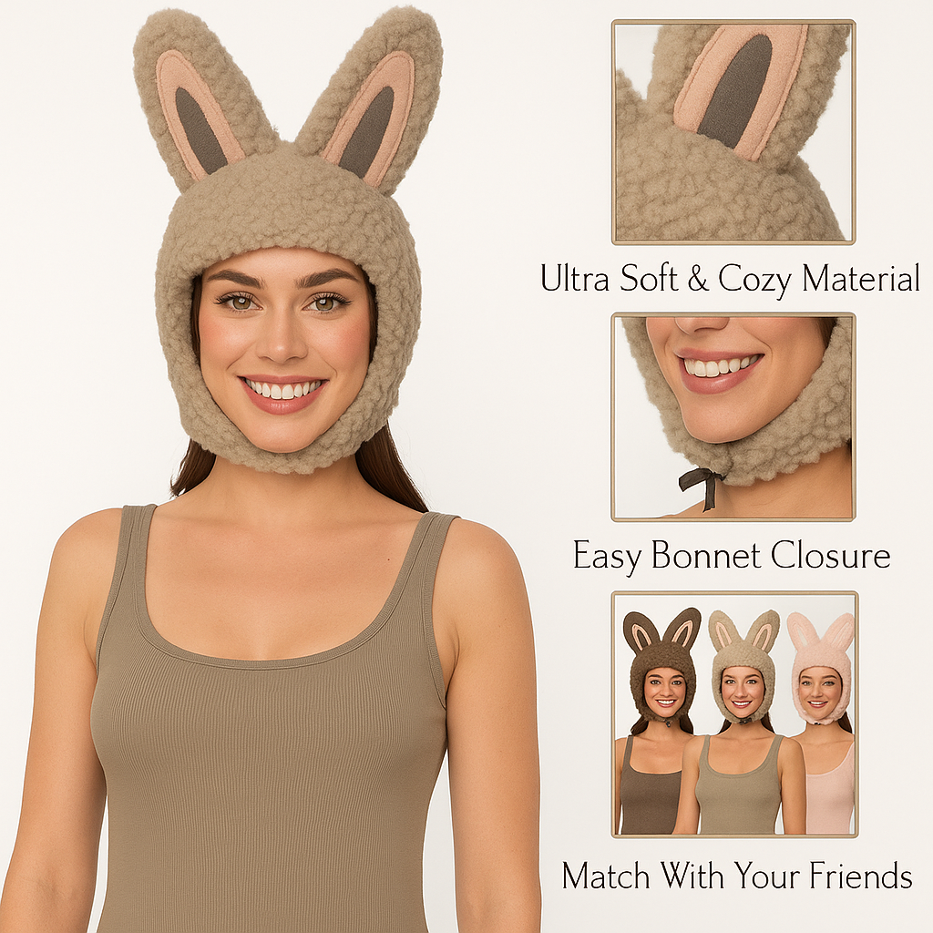 Labubu Plush Headwear with Tall Ears